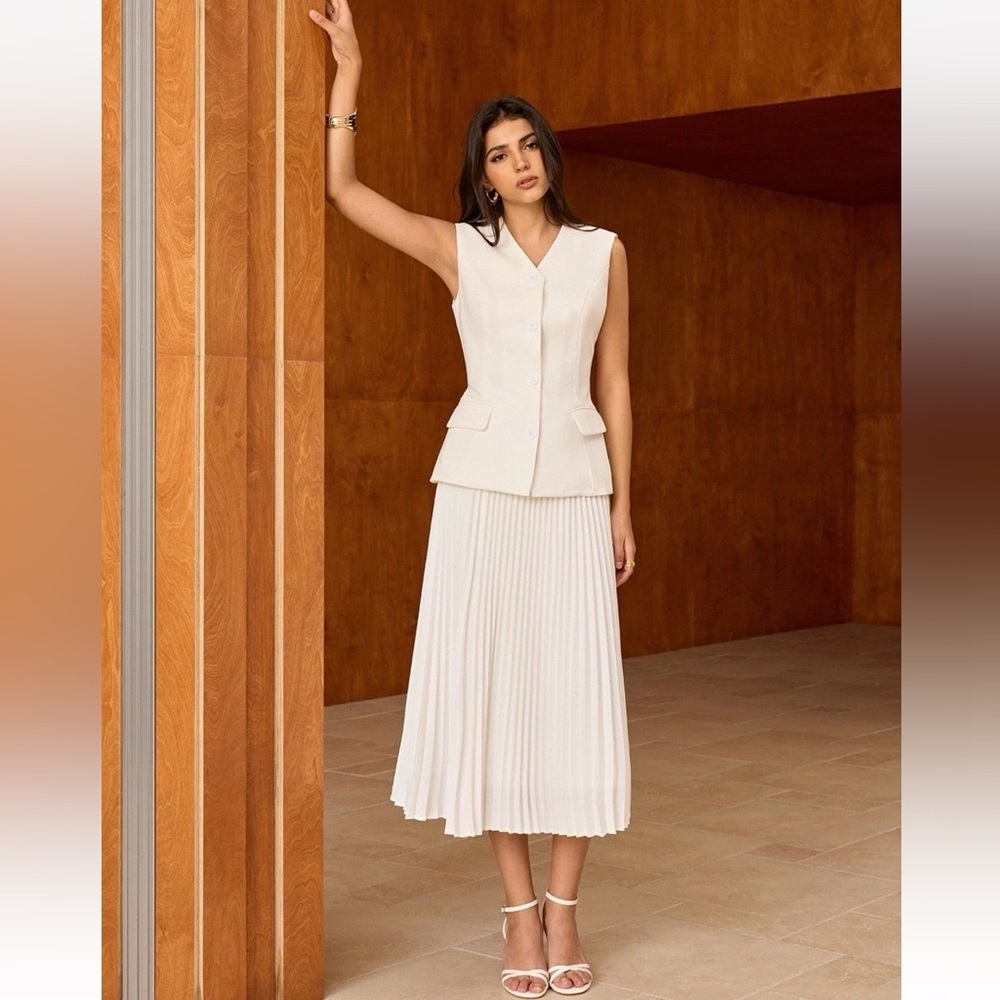 Aline Long High Elastic Waisted Swing Skirt S Cc4 - Picture 8 of 8